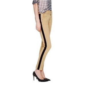 J. Crew Andie Chino Pant Tan with Black Stripe. Size 4 #1872